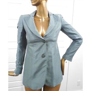 New‎ Emporio Collezioni Italy Green Silk Blazer Jacket sz 8 $725rt
